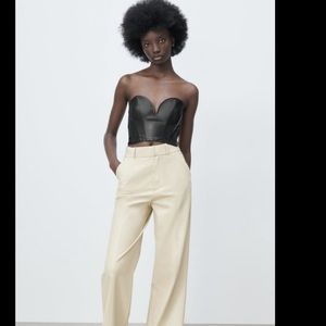 Zara Faux Leather Corset Top